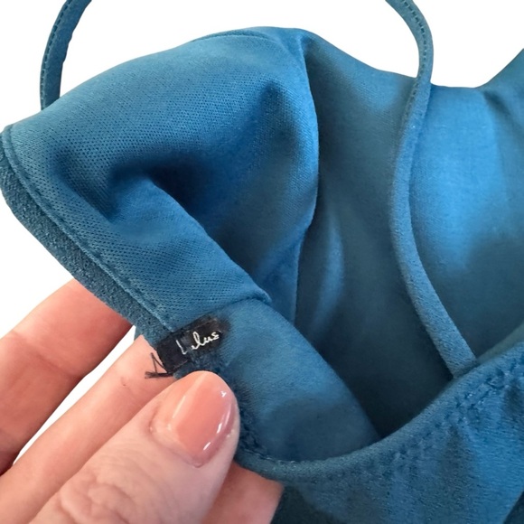 FOREVER YOUR GIRL BODYCON DRESS teal blue HOCO sz Small LuLu cocktail party 938 - Picture 12 of 13